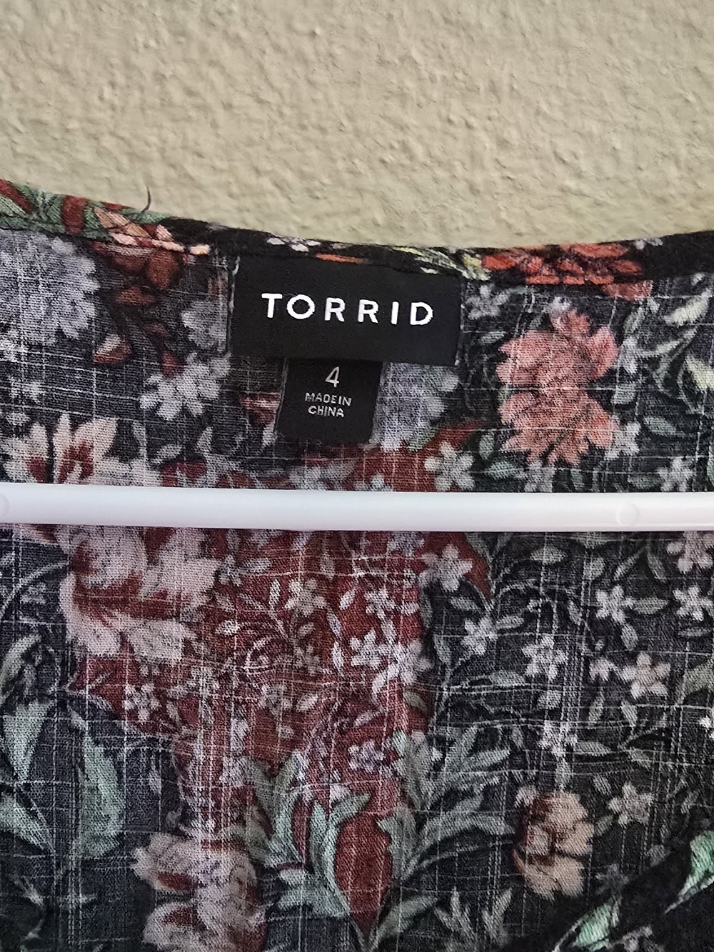 Torrid Black Floral Midi Skirt - Black with Pink & Green Floral